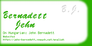 bernadett jehn business card
